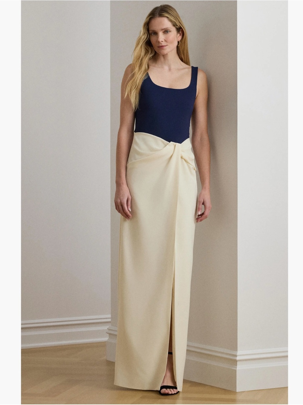 Lauren Ralph Lauren
Two-Tone Ottoman & Crepe
Sleeveless Gown - Picture 2 of 9
